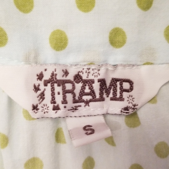 TRAMP polka dot square neck blouse s - Picture 2 of 8